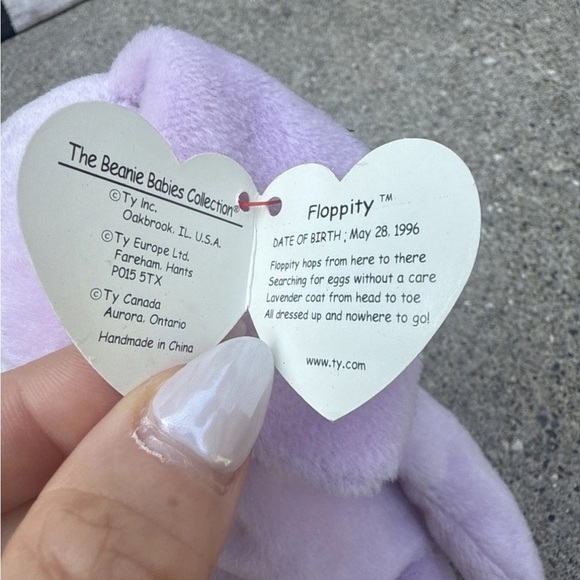 Retired TY Beanie Baby 1996 FLOPPITY Bunny with Multiple Rare Tag Errors - Picture 6 of 9